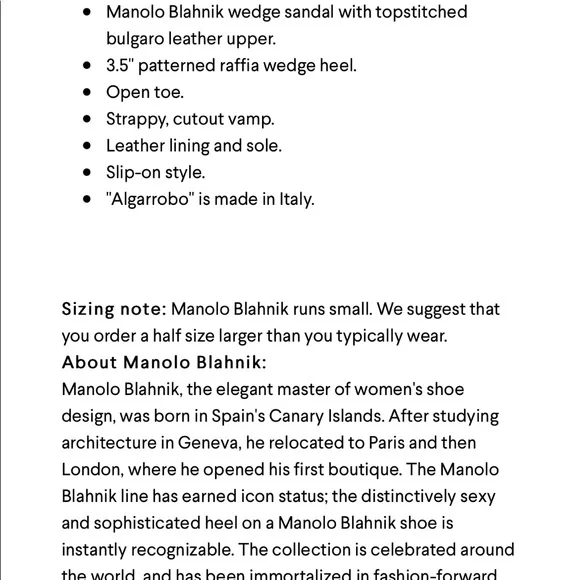 Manolo Blahnik Raffia Wedge sandal - Picture 2 of 9